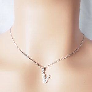 Initial V Silver Necklace